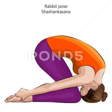 Man practicing yoga pose isolated outline Illustration. Man standing in rabbit  pose or sasangasana pose, Yoga Asana line icon Stock Vector Image & Art -  Alamy