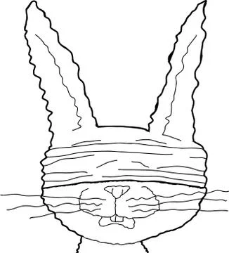 Rabbit Prisoner Outline Stock Illustration