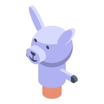 Rabbit puppet doll icon isometric vector. Child stage 스톡 일러스트