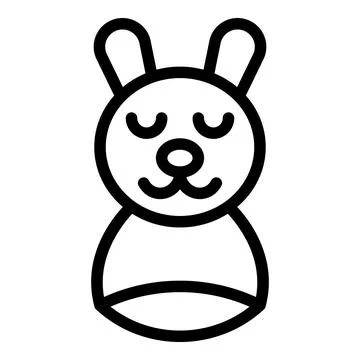 Rabbit puppet icon outline vector. Show toy 스톡 일러스트
