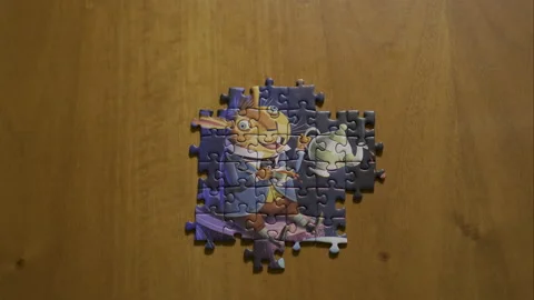 The rabbit puzzle stop motion Stock Footage 231242710