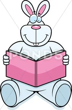 Rabbit Reading Stock Illustration