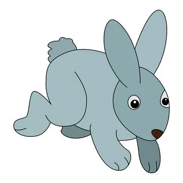 A rabbit on running vector illustration Stock Illustration
