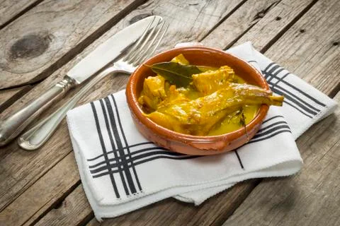 Rabbit with sauce Stock Photos