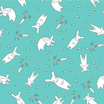 Rabbit seamless pattern Illustrazione stock