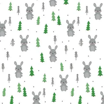Rabbit seamless pattern Stock Illustration