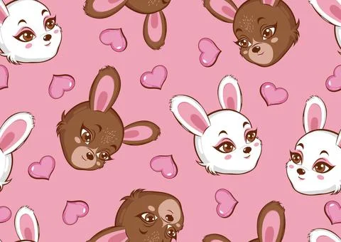 Rabbit seamless pattern Stock Illustration