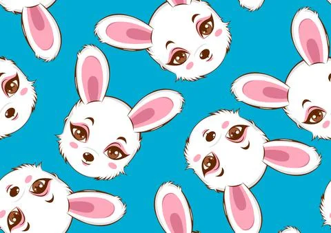 Rabbit seamless pattern Stock Illustration