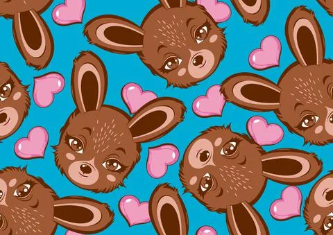 Rabbit seamless pattern Illustrazione stock