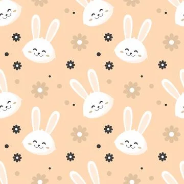 Rabbit seamless pattern. イラスト素材