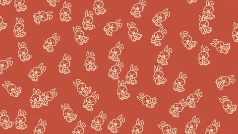 Rabbit seamless pattern terracotta sweet design with cute rabbits Video stock 326911831