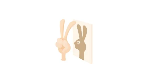 Rabbit, shadow puppet icon animation Stock Footage 168937593