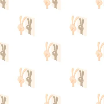Rabbit, shadow puppet pattern seamless vector 스톡 일러스트