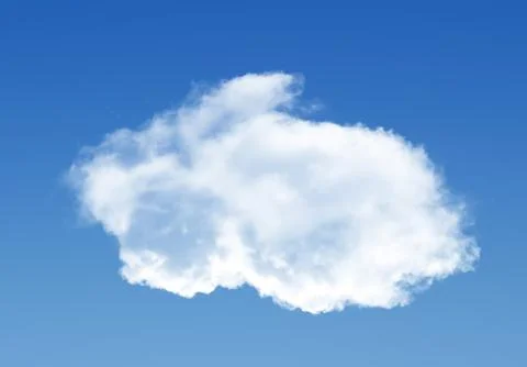 Rabbit shaped cloud isolated over blue sky background Stock Illustration