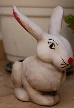 Rabbit shaped pot Stock Photos