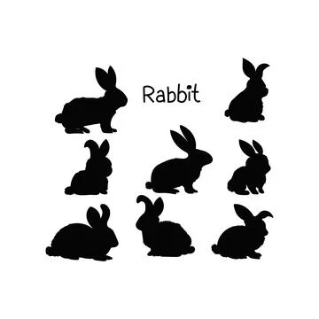 Rabbit Silhouette Art Stock Illustration
