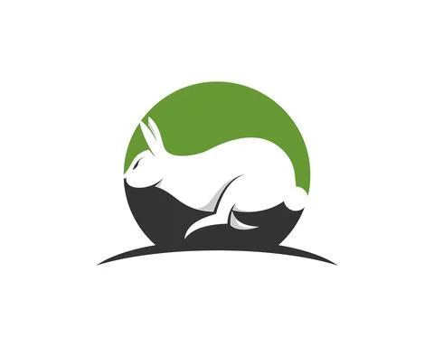 Rabbit silhouette in the circle logo Stock Illustration