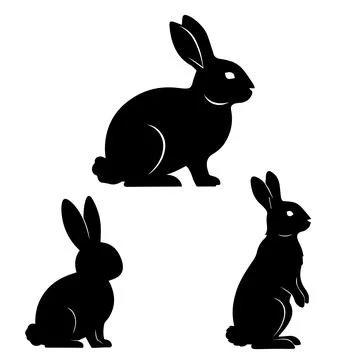 Rabbit silhouette collection Illustrazione stock
