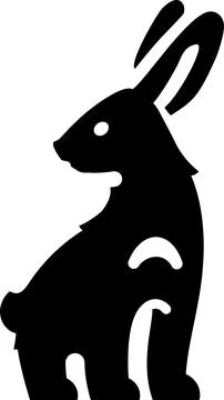 Rabbit silhouette, creative flat design Stock Illustration