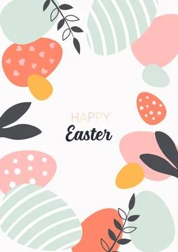 Rabbit Silhouette Happy Ester Poster Illustrazione stock
