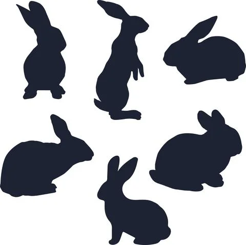 Rabbit  silhouette 스톡 일러스트