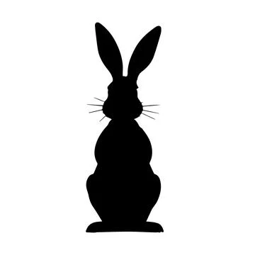 Rabbit silhouette isolated vector illustration on a white background. Stock Illustration