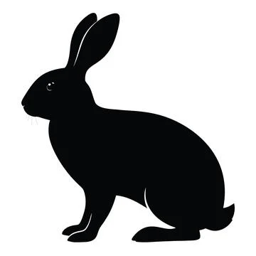 Rabbit Silhouette Logo Design  Simple Animal Vector Stock Illustration