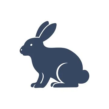 Rabbit Silhouette Logo Illustration Vector Template Illustrazione stock