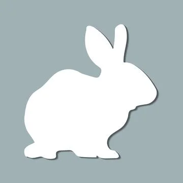 Rabbit silhouette with shadow Stock Illustration