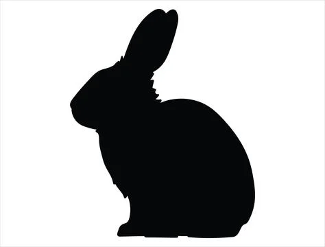 Rabbit silhouette vector art Stock Illustration