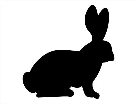 Rabbit silhouette vector art Stock Illustration