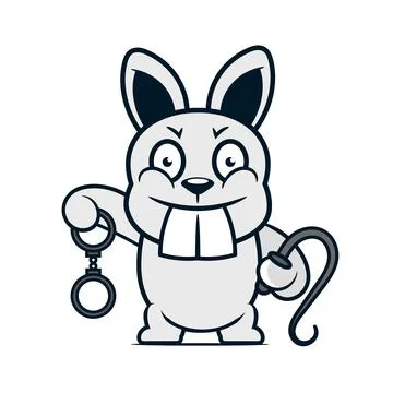 Rabbit silhouette in vector. Easter bunny. Can be used as a stencil or templa Stock Illustration