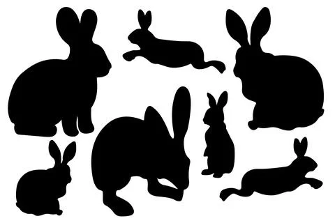 Rabbit silhouette vector for websites, graphics related artwork Stock Illustration
