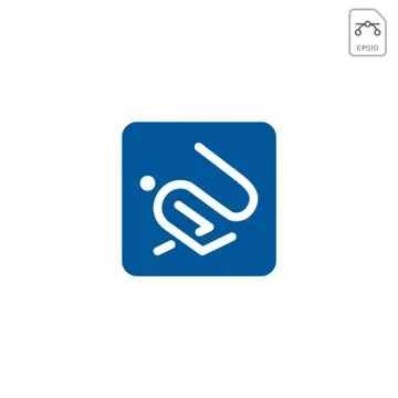 Rabbit simple line logo template vector illustration icon isolated Stock Illustration