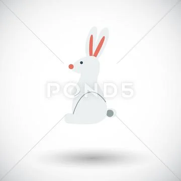Rabbit single icon Stock Illustration