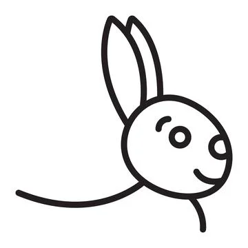 Rabbit single line icon Stock Illustration