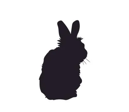 Rabbit sits silhouette, vector, Stock Illustration