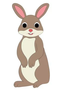 Rabbit is sitting isolated on a white background Stock Illustration