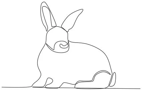 A rabbit sitting looking back Stock Illustration