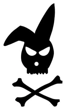 Rabbit Skull and Cross Bones Stock Illustration