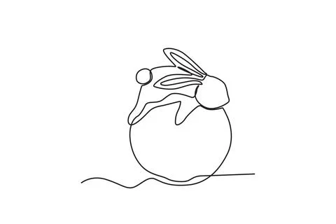 A rabbit sleeps on the moon Stock Illustration
