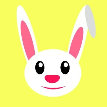 Rabbit snout on a yellow background. Stock Illustration