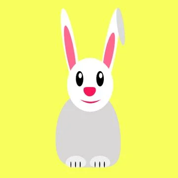 Rabbit snout on a yellow background. Illustrazione stock