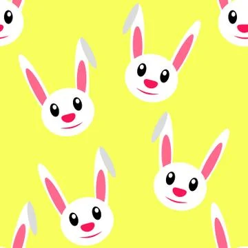 Rabbit snout on a yellow background. Illustrazione stock