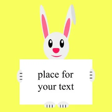 Rabbit snout on a yellow background. Stock Illustration