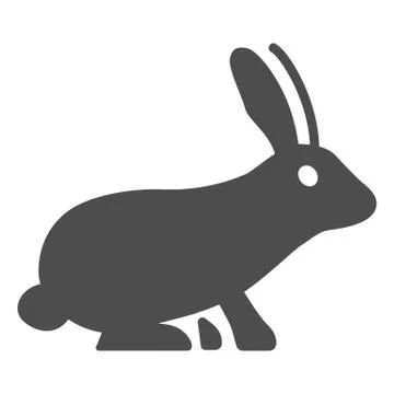 Rabbit solid icon, animals concept, hare sign on white background, bunny Stockillustratie