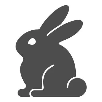 Rabbit solid icon, worldwildlife concept, rabbit vector sign on white background イラスト素材