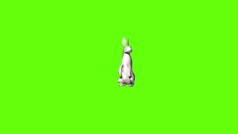Rabbit stand look around  green screen animation 3D rendering Stock Footage 297691305