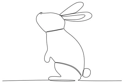 A rabbit standing looking up Stock Illustration