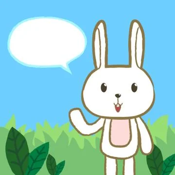 Rabbit talk cartoon Stock-Illustration